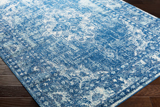 Surya Elaziz ELZ-2321 Dark Blue Aqua White Light Gray Area Rug Corner Image