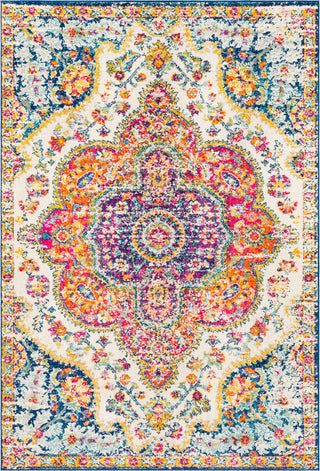 Surya Elaziz ELZ-2335 Bright Pink Saffron Aqua White Dark Blue Medium Gray Area Rug main image