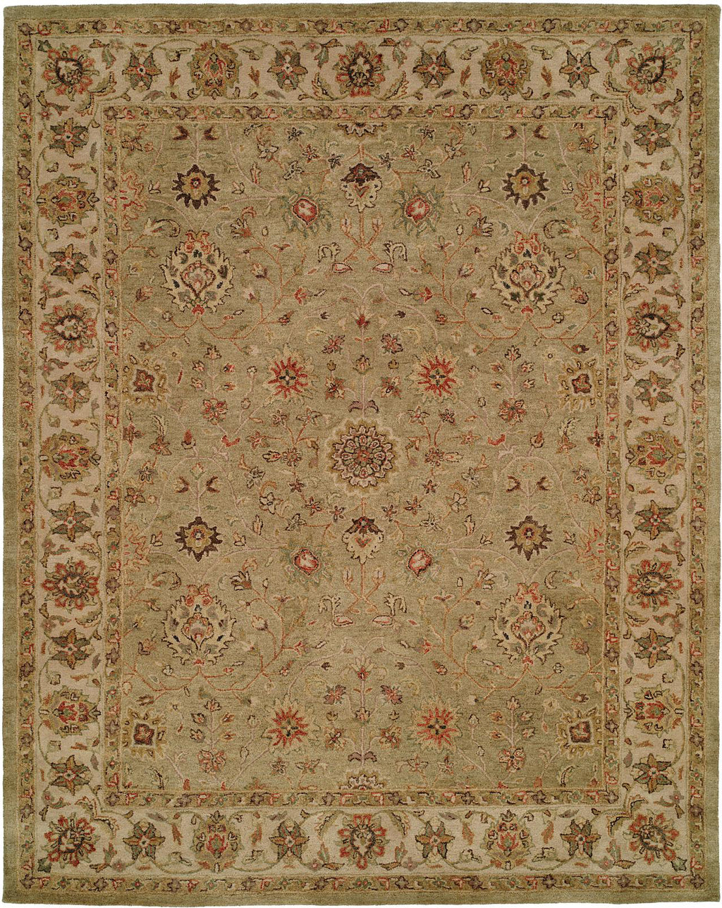 Kalaty Empire Em 287 Green Ivory Area Rug Incredible Rugs And Decor