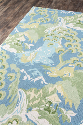 Momeni Embrace Adventure EMB-2 Blue Area Rug by MADCAP Corner Image Feature