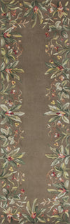 KAS Emerald 9000 Taupe Tropical Border Hand Tufted Area Rug 