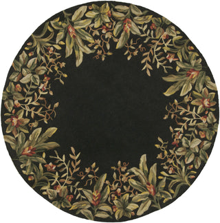 KAS Emerald 9001 Black Tropical Border Hand Tufted Area Rug 