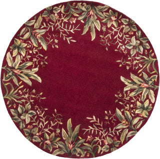 KAS Emerald 9017 Ruby Tropical Border Hand Tufted Area Rug 