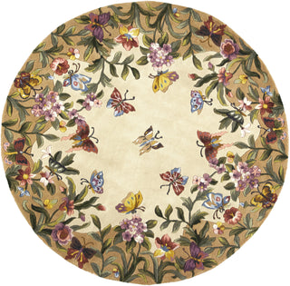 KAS Emerald 9019 Antique Beige Butterfly Garden Hand Tufted Area Rug 