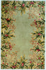 KAS Emerald 9026 Sage Tropical Border Hand Tufted Area Rug