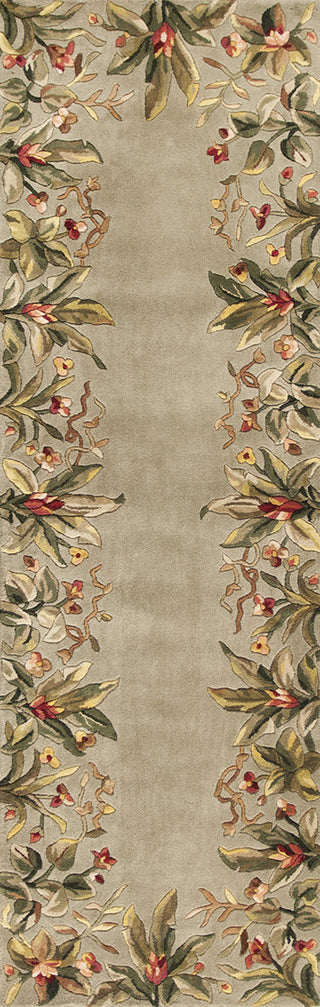 KAS Emerald 9026 Sage Tropical Border Hand Tufted Area Rug 