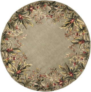 KAS Emerald 9026 Sage Tropical Border Hand Tufted Area Rug 