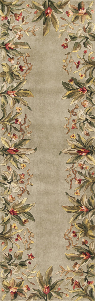 KAS Emerald 9026 Sage Tropical Border Hand Tufted Area Rug 