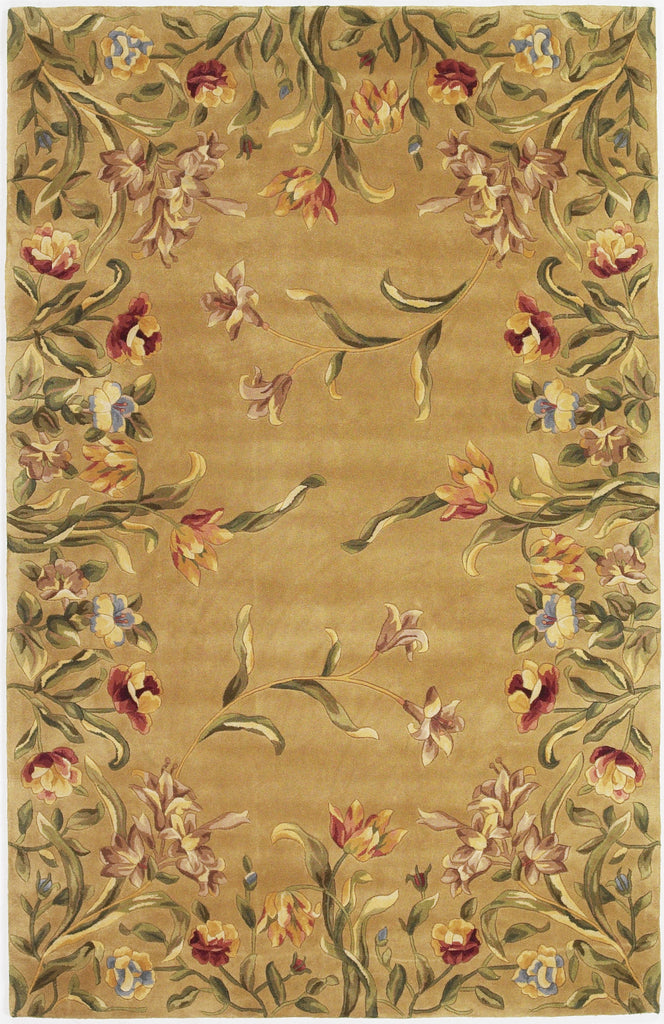 KAS Emerald 9080 Gold Tulip Garden Hand Tufted Area Rug