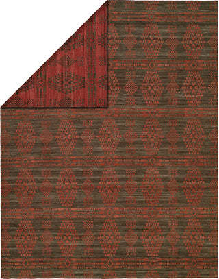 Kalaty Endura EN-914 Charcoal/Red Area Rug Round