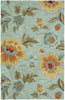 LR Resources Enchant 02010 Blue Hand Hooked Area Rug 5' X 7'9''