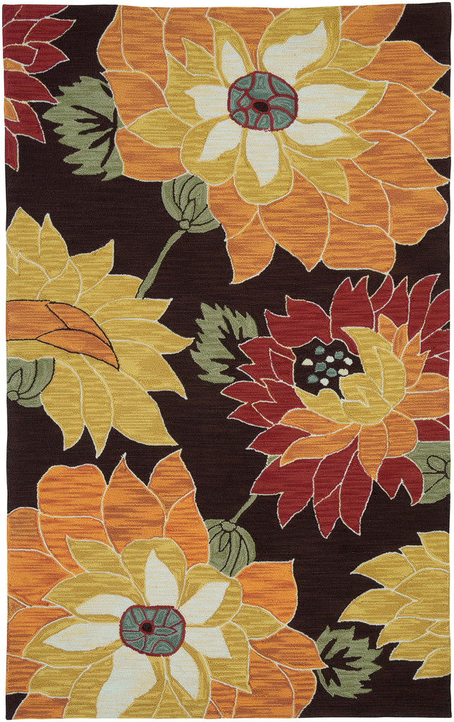 LR Resources Enchant 02011 Brown Hand Hooked Area Rug 5' X 7'9''