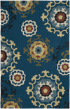 LR Resources Enchant 02012 Blue Hand Hooked Area Rug 7'9'' X 9'9''