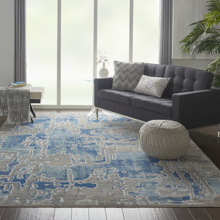 Entice ENE06 Grey/Blue Area Rug by Nourison