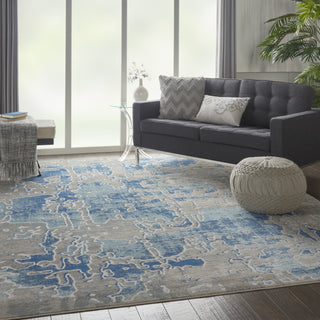 Entice ENE06 Grey/Blue Area Rug by Nourison