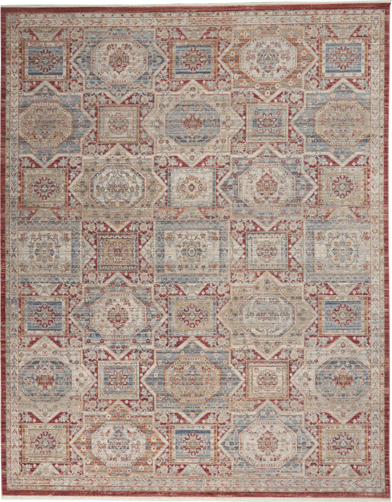 Nourison Enchanting Home ENH02 Blue/Brick Area Rug