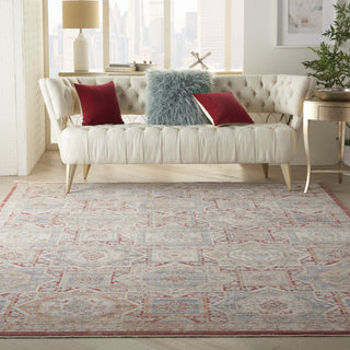 Nourison Enchanting Home ENH02 Blue/Brick Area Rug