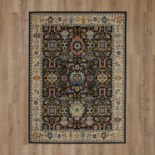 Karastan Pandora Enmity Charcoal Area Rug On Wood 