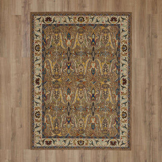 Karastan Pandora Envy Taupe Area Rug On Wood 