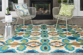 Loloi Enzo EZ-03 Ivory / Blue Area Rug Room Scene