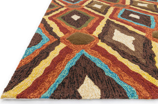 Loloi Enzo EZ-05 Brown / Multi Area Rug Corner Shot Feature