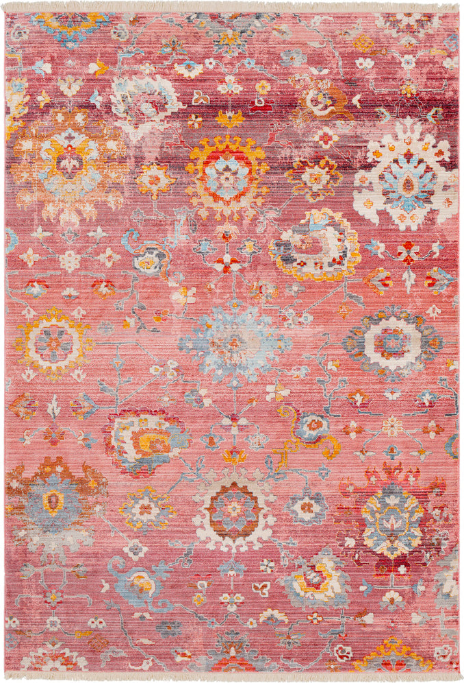 Surya Ephesians EPC-2301 Pale Pink Rose Saffron Burnt Orange Medium Gray Silver Aqua Cream Beige Black Area Rug main image