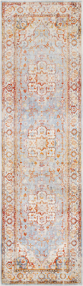 Surya Ephesians EPC-2303 Burnt Orange Saffron Rose Cream Beige Medium Gray Silver Pale Pink Black Area Rug Runner Image