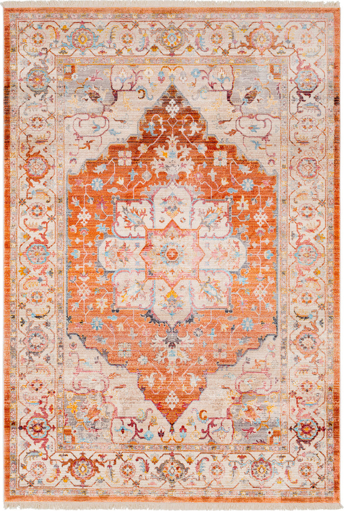 Surya Ephesians EPC-2304 Burnt Orange Pale Pink Medium Gray Cream Beige Aqua Silver Saffron Camel Area Rug main image