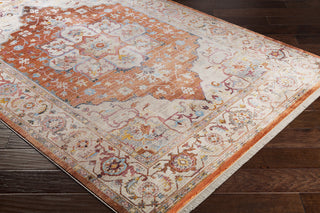 Surya Ephesians EPC-2304 Burnt Orange Pale Pink Medium Gray Cream Beige Aqua Silver Saffron Camel Area Rug Corner Image