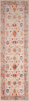 Surya Ephesians EPC-2305 Pale Pink Rose Bright Red Silver Gray Beige Cream Saffron Burnt Orange Aqua Area Rug Runner Image