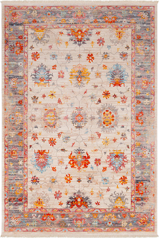 Surya Ephesians EPC-2305 Pale Pink Rose Bright Red Silver Gray Beige Cream Saffron Burnt Orange Aqua Area Rug main image