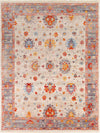 Surya Ephesians EPC-2305 Pale Pink Rose Bright Red Silver Gray Beige Cream Saffron Burnt Orange Aqua Area Rug Main Image 8 X 10