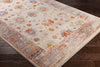 Surya Ephesians EPC-2305 Pale Pink Rose Bright Red Silver Gray Beige Cream Saffron Burnt Orange Aqua Area Rug Corner Image