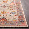 Surya Ephesians EPC-2305 Pale Pink Rose Bright Red Silver Gray Beige Cream Saffron Burnt Orange Aqua Area Rug Detail Image