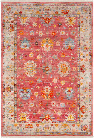 Surya Ephesians EPC-2306 Pale Pink Rose Medium Gray Silver Cream Beige Saffron Burnt Orange Bright Red Aqua Area Rug main image