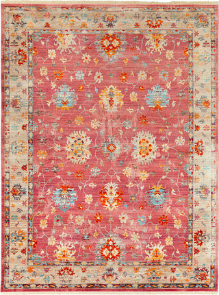 Surya Ephesians EPC-2306 Pale Pink Rose Medium Gray Silver Cream Beige Saffron Burnt Orange Bright Red Aqua Area Rug Main Image 8 X 10