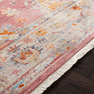 Surya Ephesians EPC-2306 Pale Pink Rose Medium Gray Silver Cream Beige Saffron Burnt Orange Bright Red Aqua Area Rug Texture Image