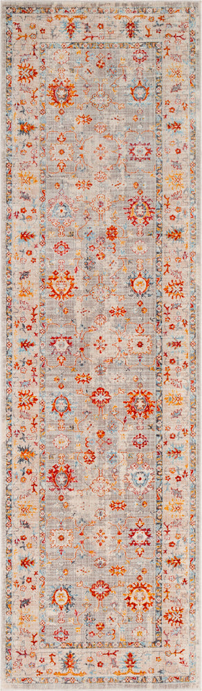 Surya Ephesians EPC-2307 Saffron Burnt Orange Medium Gray Silver Beige Cream Pale Pink Rose Aqua Black Area Rug Runner Image