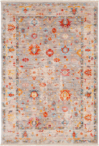 Surya Ephesians EPC-2307 Saffron Burnt Orange Medium Gray Silver Beige Cream Pale Pink Rose Aqua Black Area Rug main image