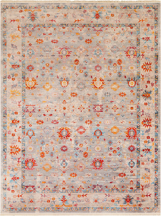 Surya Ephesians EPC-2307 Saffron Burnt Orange Medium Gray Silver Beige Cream Pale Pink Rose Aqua Black Area Rug Main Image 8 X 10