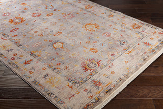Surya Ephesians EPC-2307 Saffron Burnt Orange Medium Gray Silver Beige Cream Pale Pink Rose Aqua Black Area Rug Corner Image