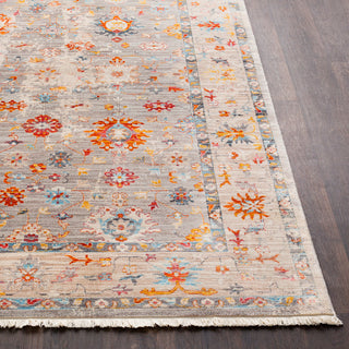 Surya Ephesians EPC-2307 Saffron Burnt Orange Medium Gray Silver Beige Cream Pale Pink Rose Aqua Black Area Rug Detail Image