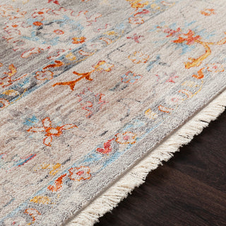 Surya Ephesians EPC-2307 Saffron Burnt Orange Medium Gray Silver Beige Cream Pale Pink Rose Aqua Black Area Rug Texture Image