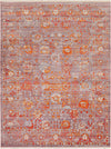 Surya Ephesians EPC-2308 Pale Pink Silver Gray Burnt Orange Rose Saffron Cream Beige Aqua Bright Red Area Rug Main Image 8 X 10