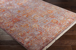 Surya Ephesians EPC-2308 Pale Pink Silver Gray Burnt Orange Rose Saffron Cream Beige Aqua Bright Red Area Rug Corner Image