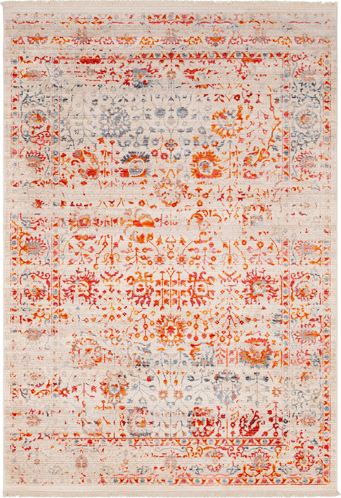 Surya Ephesians EPC-2309 Pale Pink Rose Silver Gray Bright Red Saffron Cream Beige Medium Aqua Area Rug main image