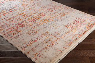Surya Ephesians EPC-2309 Pale Pink Rose Silver Gray Bright Red Saffron Cream Beige Medium Aqua Area Rug Corner Image