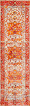 Surya Ephesians EPC-2310 Rose Pale Pink Cream Saffron Burnt Orange Bright Red Beige Medium Gray Area Rug Runner Image