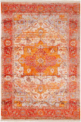 Surya Ephesians EPC-2310 Rose Pale Pink Cream Saffron Burnt Orange Bright Red Beige Medium Gray Area Rug main image