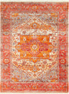 Surya Ephesians EPC-2310 Rose Pale Pink Cream Saffron Burnt Orange Bright Red Beige Medium Gray Area Rug Main Image 8 X 10